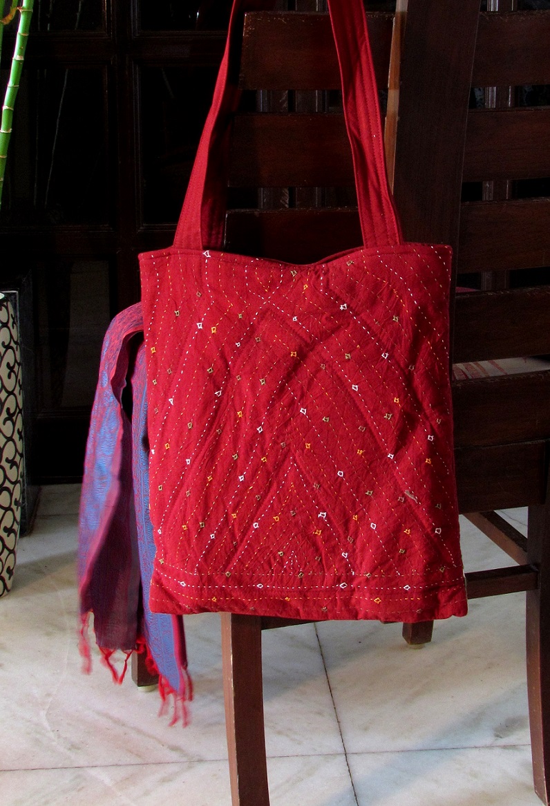 Red Rabari Kutch Hand Embroidery Shoulder Bag